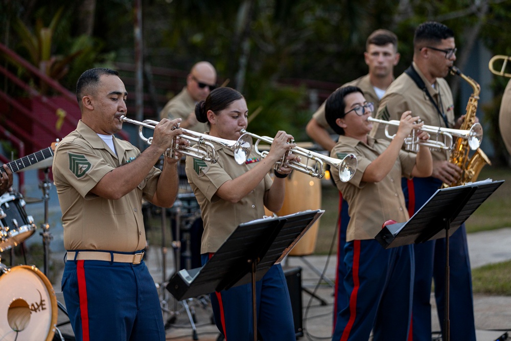 MARFORPAC Band performs for the local Guam community at Hagåt Mayor's Office