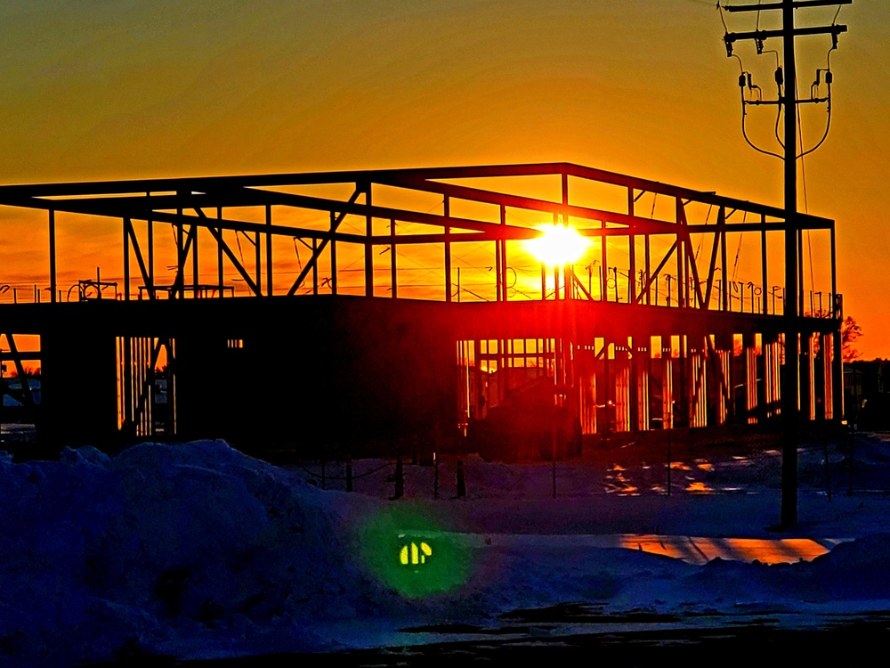 Sun sets on another day of brigade headquarters construction at Fort McCoy