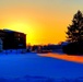 New barracks at Fort McCoy at sunset