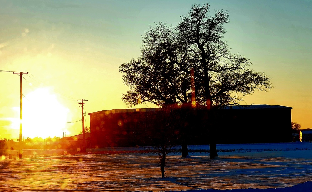 New barracks at Fort McCoy at sunset