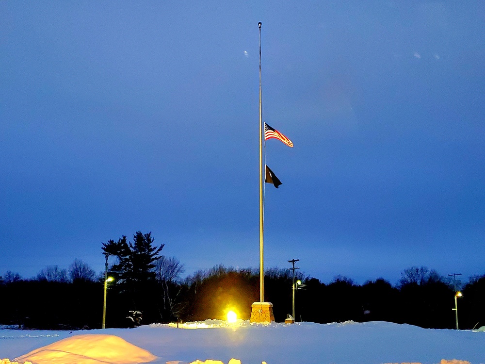 U.S. flag at half-staff at Fort McCoy