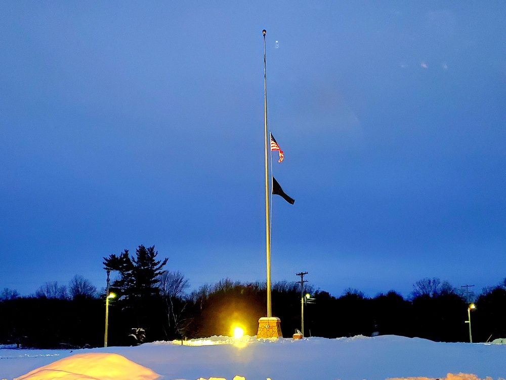 U.S. flag at half-staff at Fort McCoy