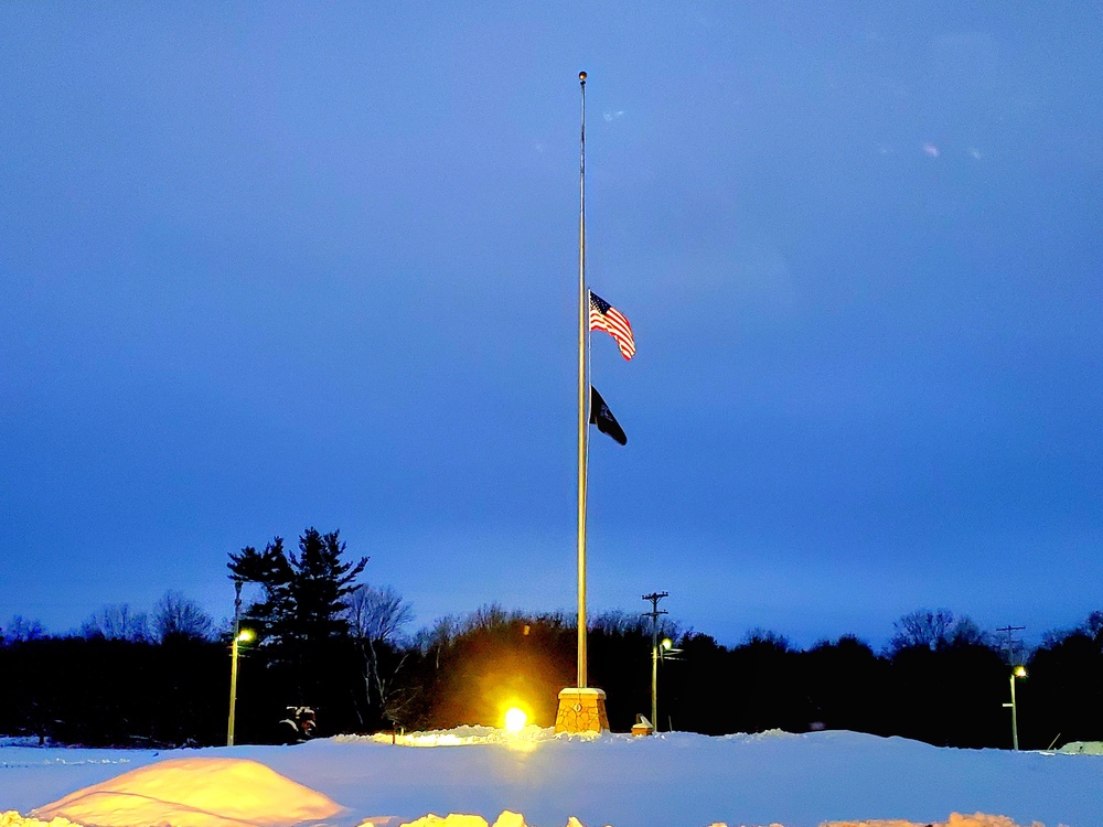 U.S. flag at half-staff at Fort McCoy