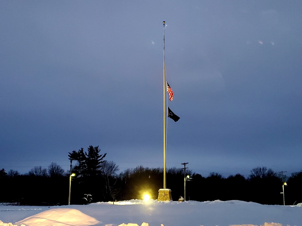 U.S. flag at half-staff at Fort McCoy