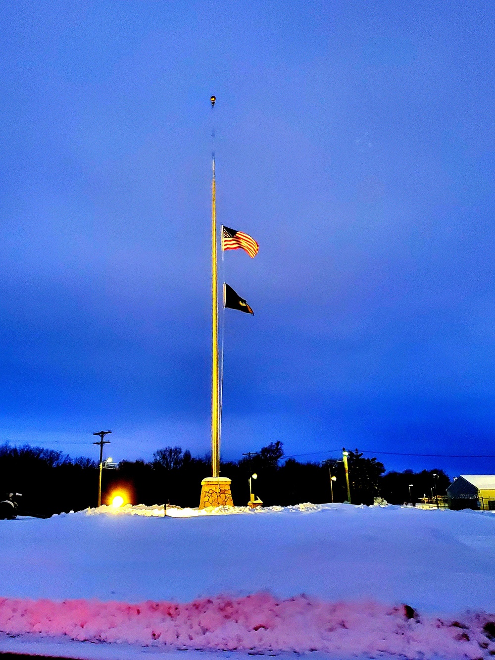 U.S. flag at half-staff at Fort McCoy