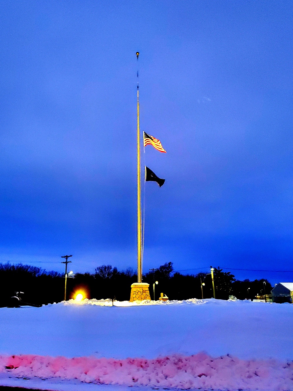 U.S. flag at half-staff at Fort McCoy