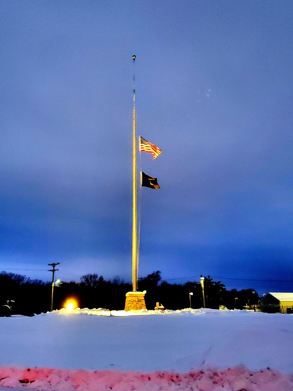 U.S. flag at half-staff at Fort McCoy