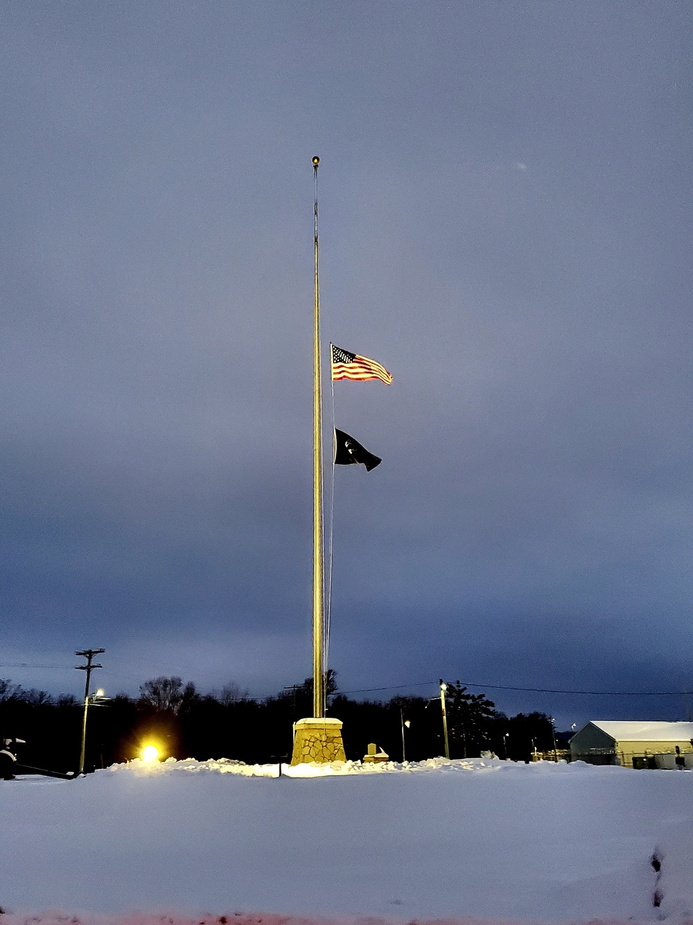 U.S. flag at half-staff at Fort McCoy