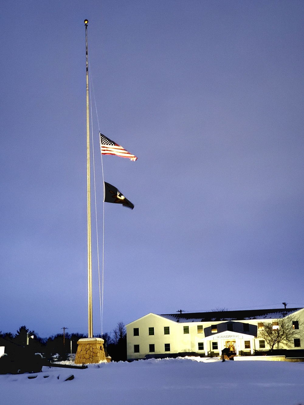 U.S. flag at half-staff at Fort McCoy