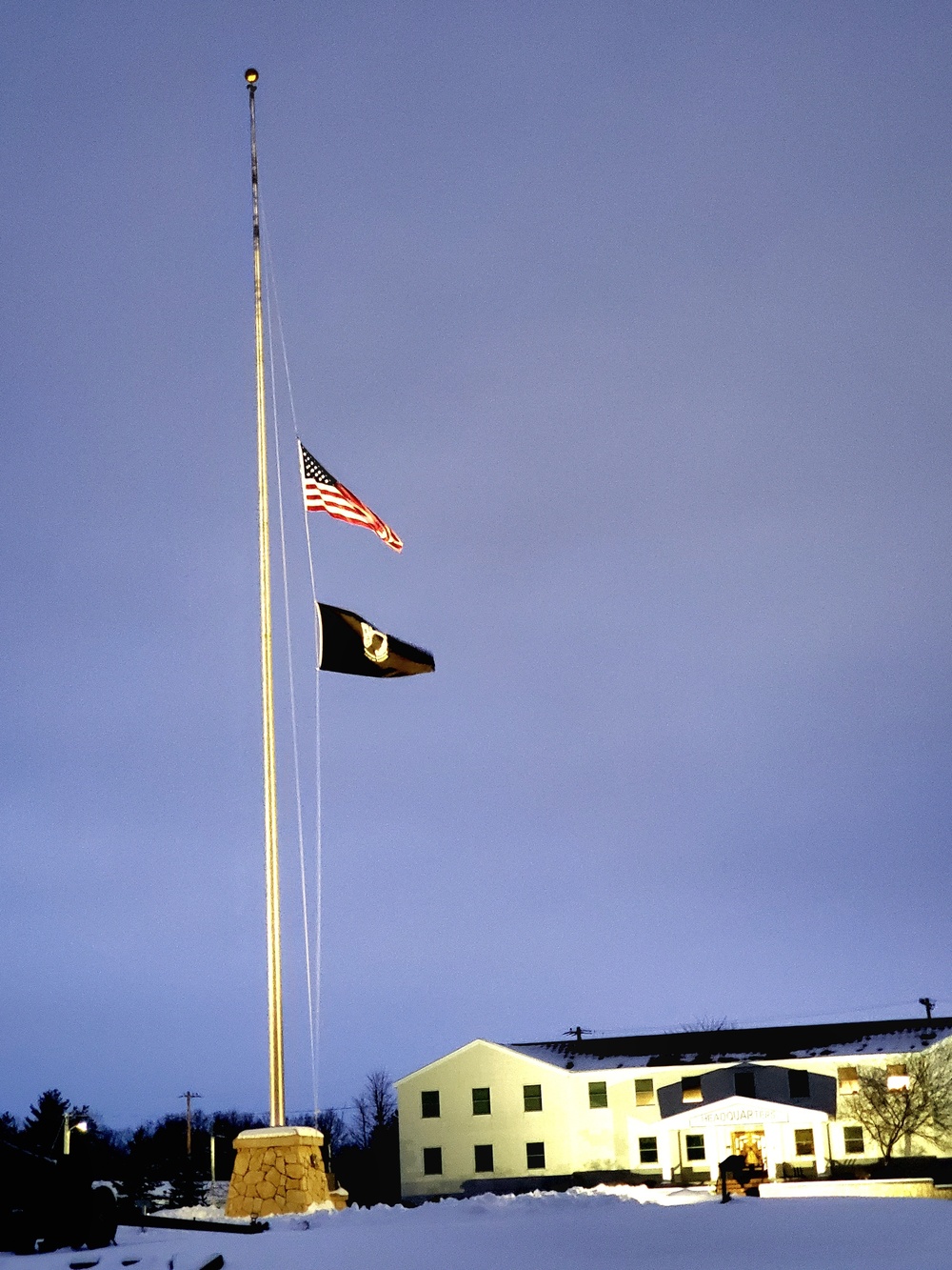 U.S. flag at half-staff at Fort McCoy