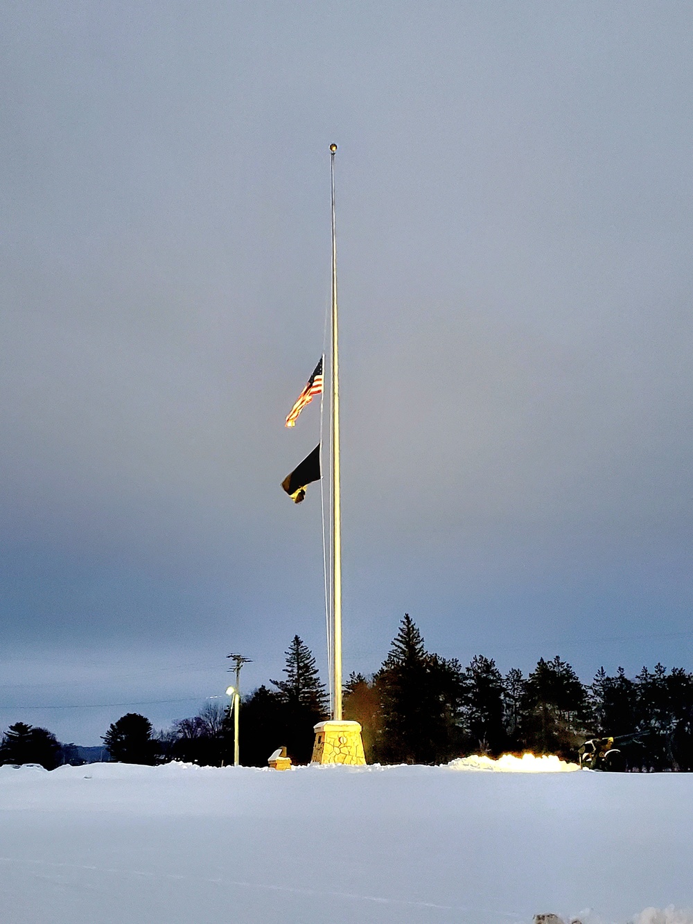 U.S. flag at half-staff at Fort McCoy