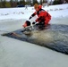 Airmen jump in for cold-water immersion training as part of Air Force-led Cold-Weather Operations Course at Fort McCoy