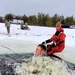 Airmen jump in for cold-water immersion training as part of Air Force-led Cold-Weather Operations Course at Fort McCoy