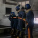 U.S. Navy Sailors participate in firefighting training