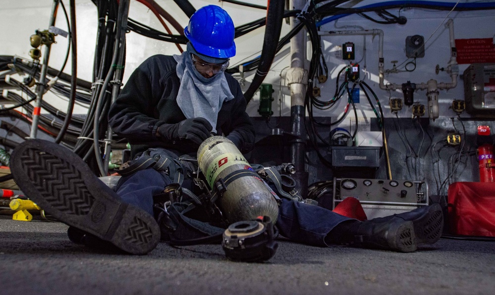 USS Ronald Reagan (CVN 76) conducts Joint Damage Control Drill