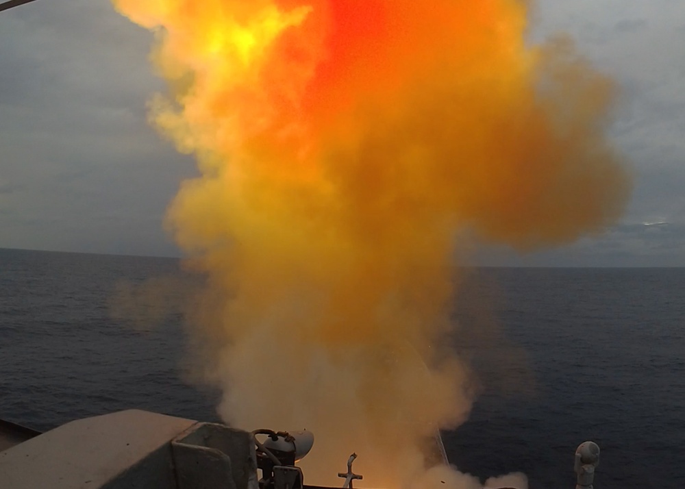 USS Chancellorsville live fire exercise