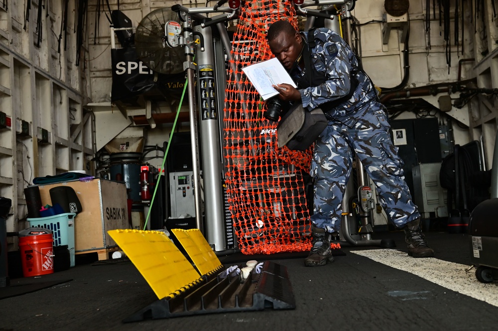 USCGC Spencer (WMEC 905) conducts training with Benin Navy as part of Obangame Express 23