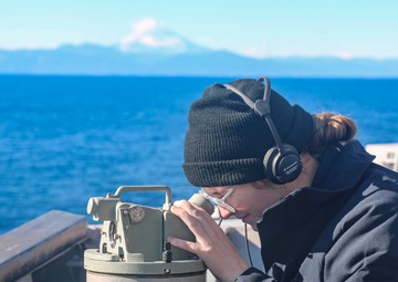 USS Chancellorsville stands watch