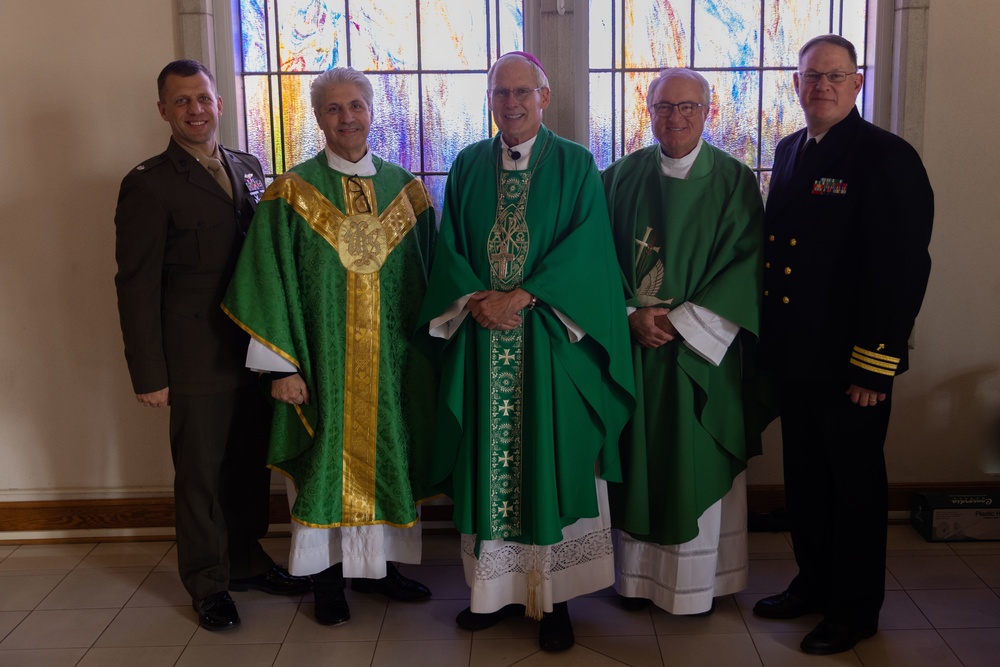 Bishop Richard Spencer visits MCAS Beaufort chapel