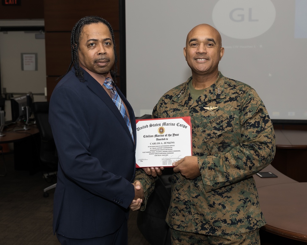 MARFORCOM 2022 Civilian Marine of the Year Award