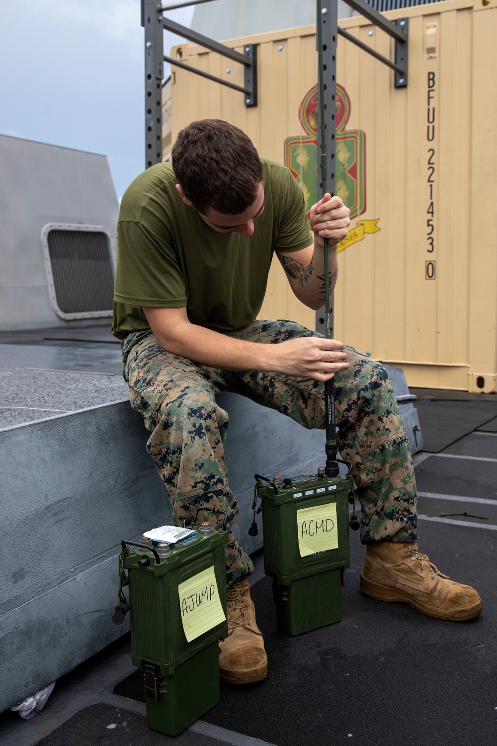 13th MEU USS Anchorage KYMETA Satellite Communications Set-up