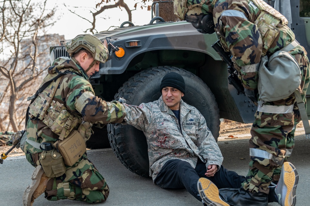 Defenders conduct civilian rescue in routine training