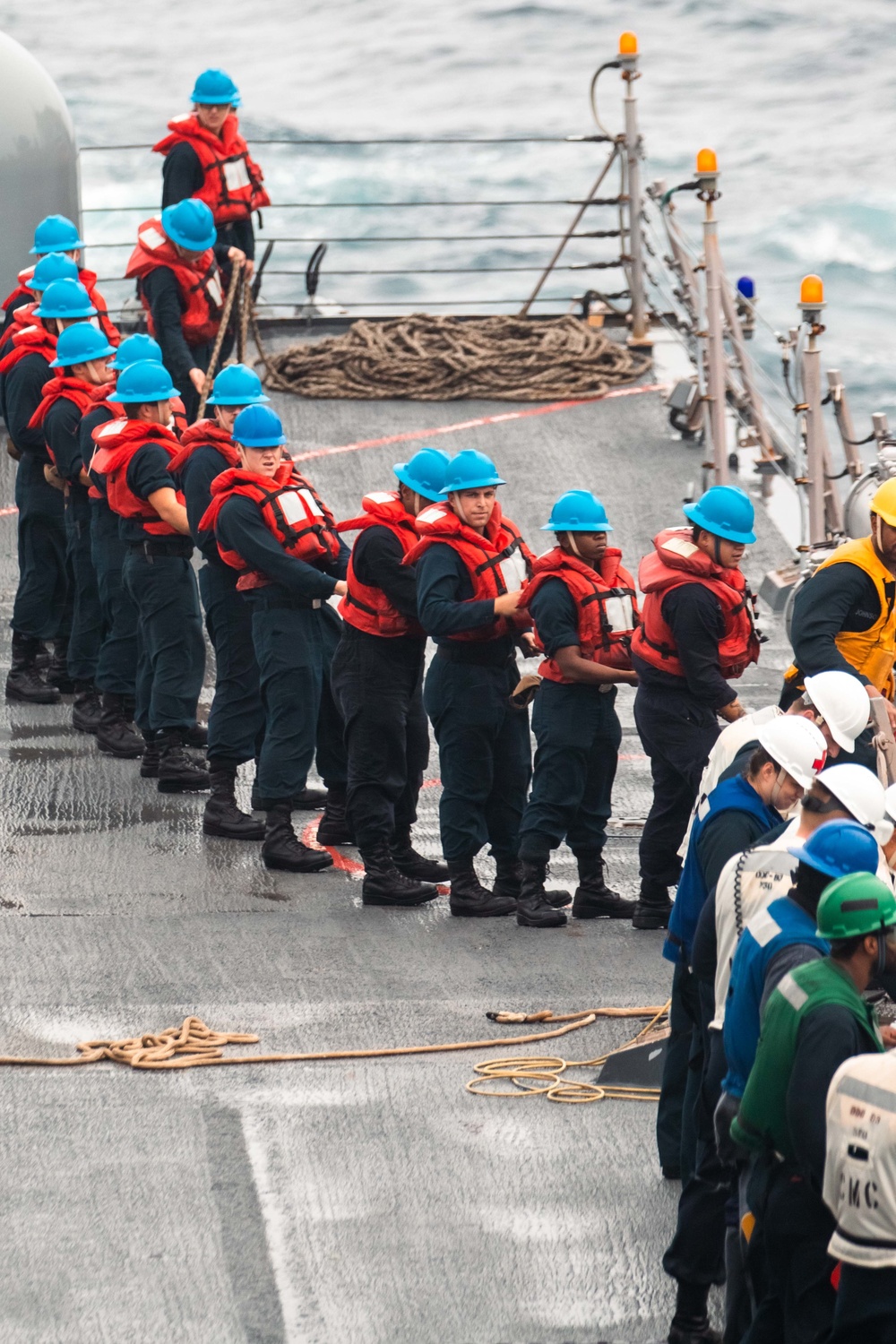 Chung-Hoon Sailors heave line