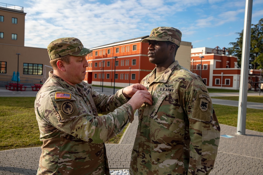 Staff Sgt. Chief Nuamah is promoted to Sgt. 1st Class