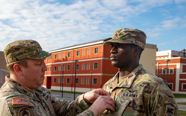 Staff Sgt. Chief Nuamah is promoted to Sgt. 1st Class