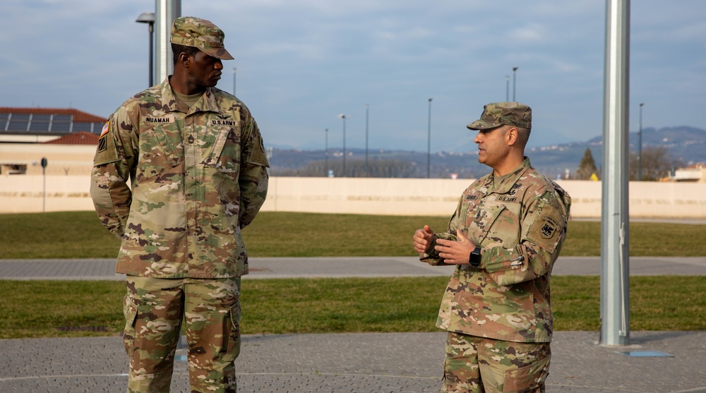 Staff Sgt. Chief Nuamah is promoted to Sgt. 1st Class