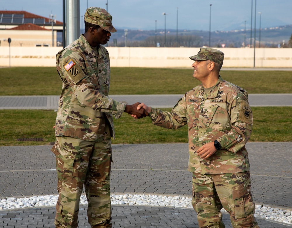 Staff Sgt. Chief Nuamah is promoted to Sgt. 1st Class