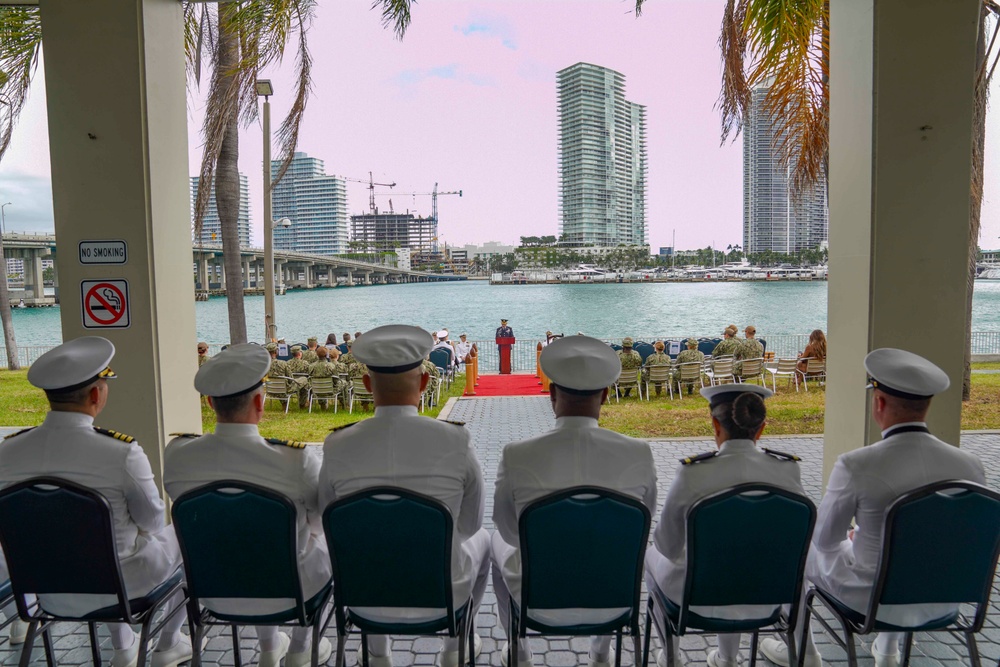 Navy Reserve U.S. Southern Command Headquarters conducts change of command