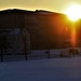 New barracks at Fort McCoy at sunset