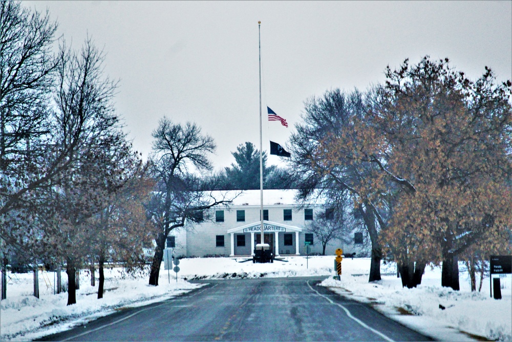 U.S. flag at half-staff at Fort McCoy