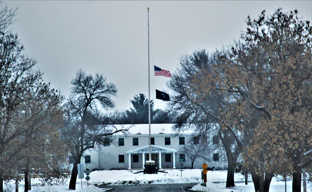 U.S. flag at half-staff at Fort McCoy