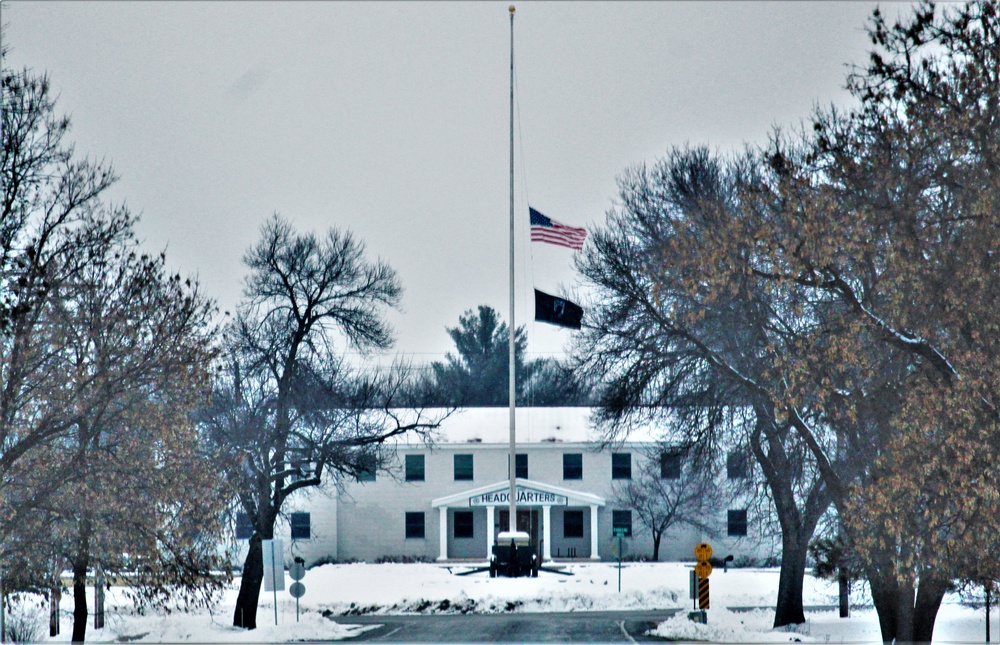 U.S. flag at half-staff at Fort McCoy