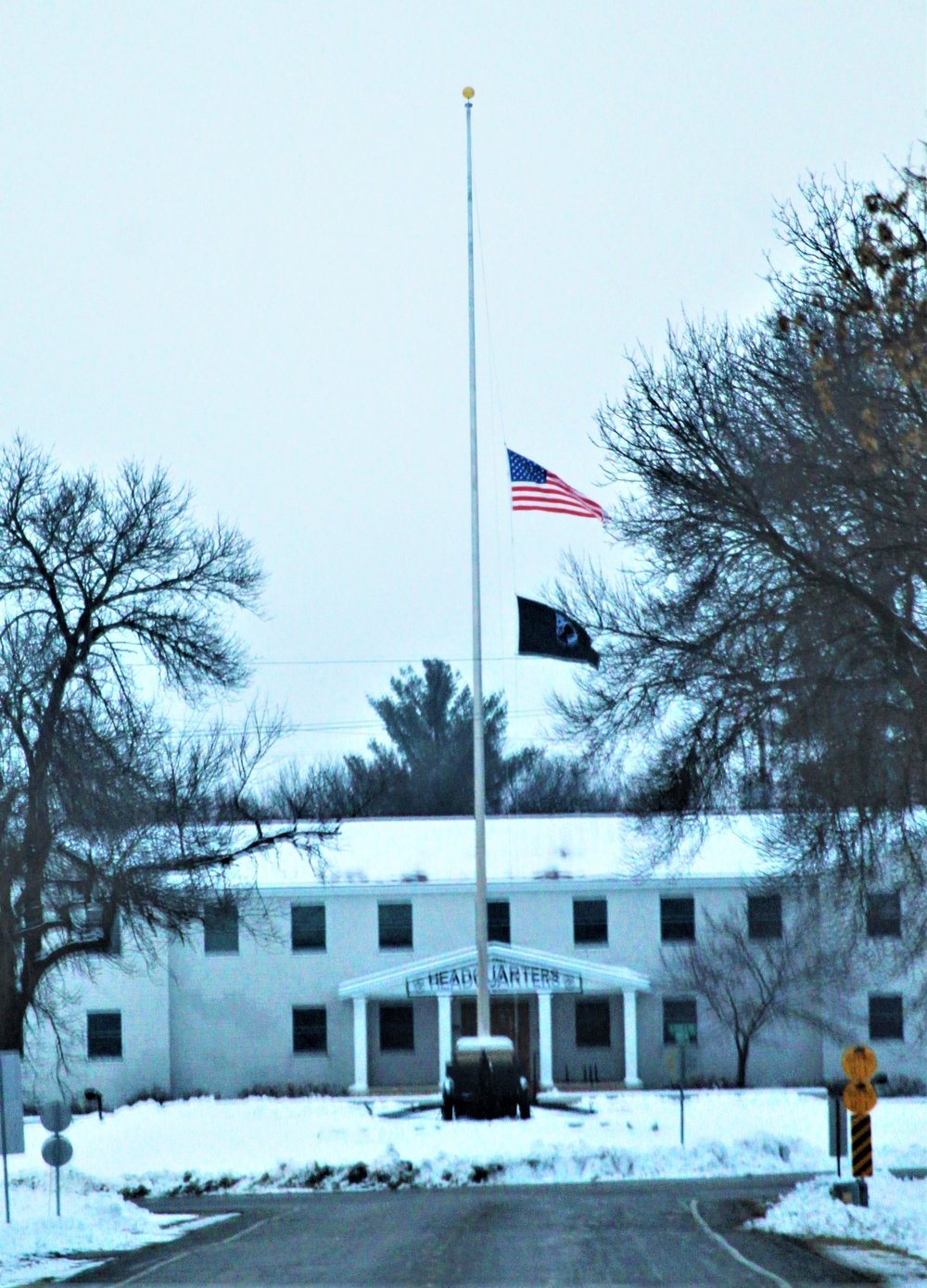 U.S. flag at half-staff at Fort McCoy