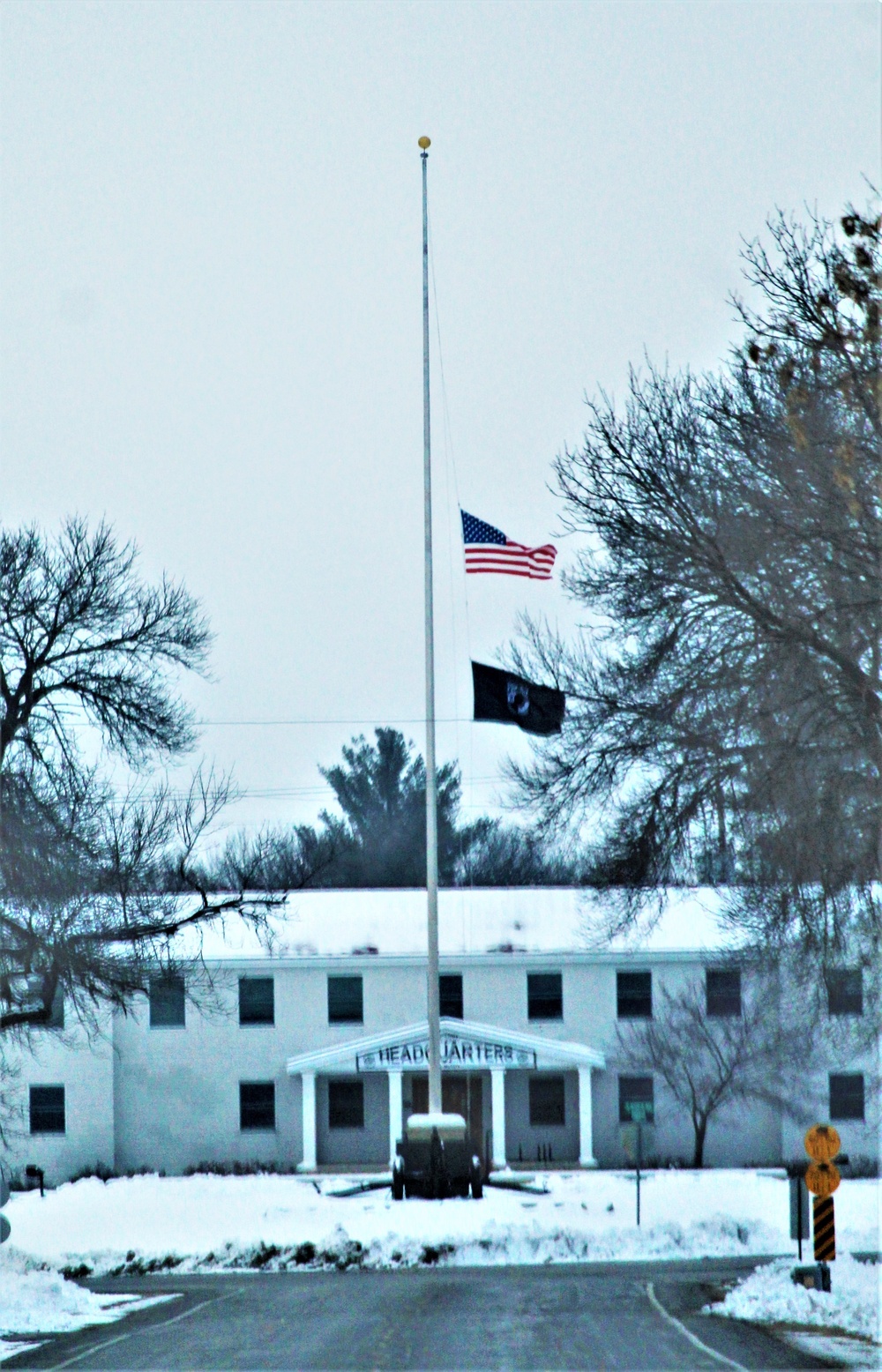 U.S. flag at half-staff at Fort McCoy