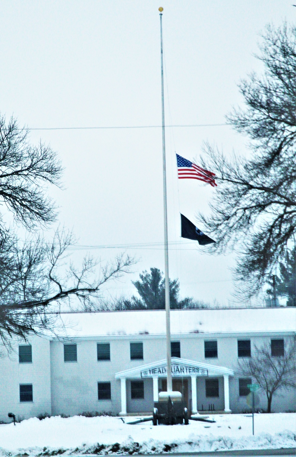 U.S. flag at half-staff at Fort McCoy