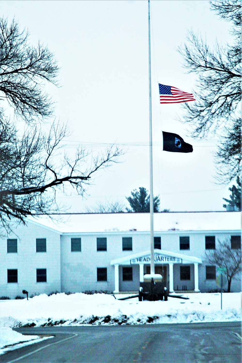 U.S. flag at half-staff at Fort McCoy