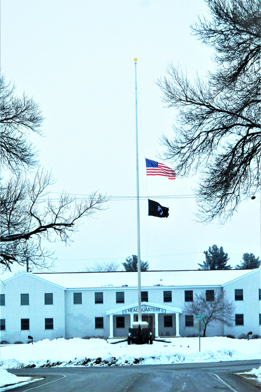 U.S. flag at half-staff at Fort McCoy