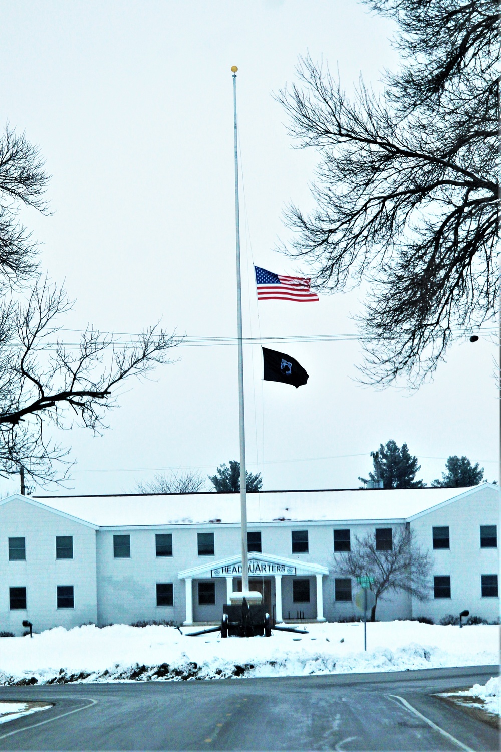 U.S. flag at half-staff at Fort McCoy