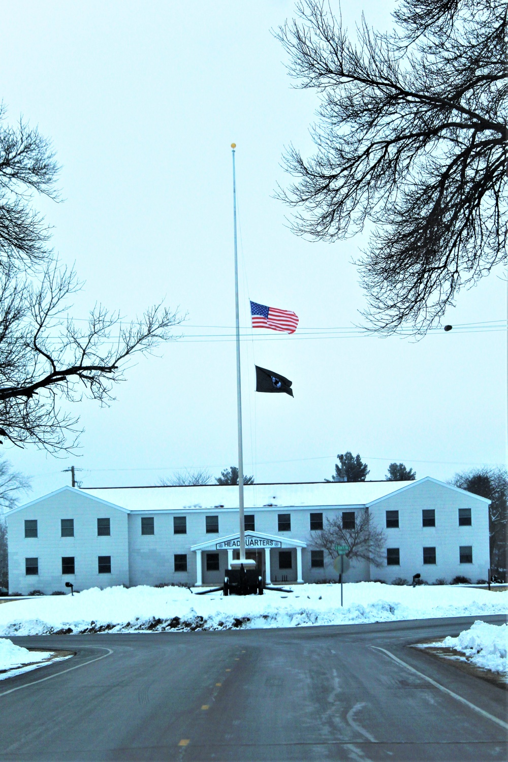 U.S. flag at half-staff at Fort McCoy