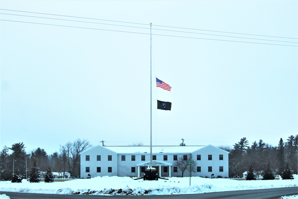 U.S. flag at half-staff at Fort McCoy