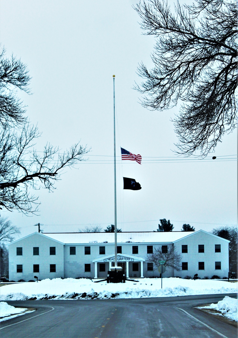 U.S. flag at half-staff at Fort McCoy