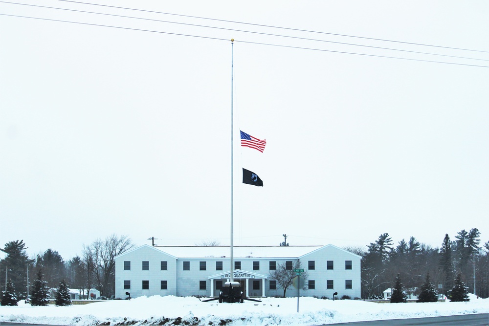 U.S. flag at half-staff at Fort McCoy