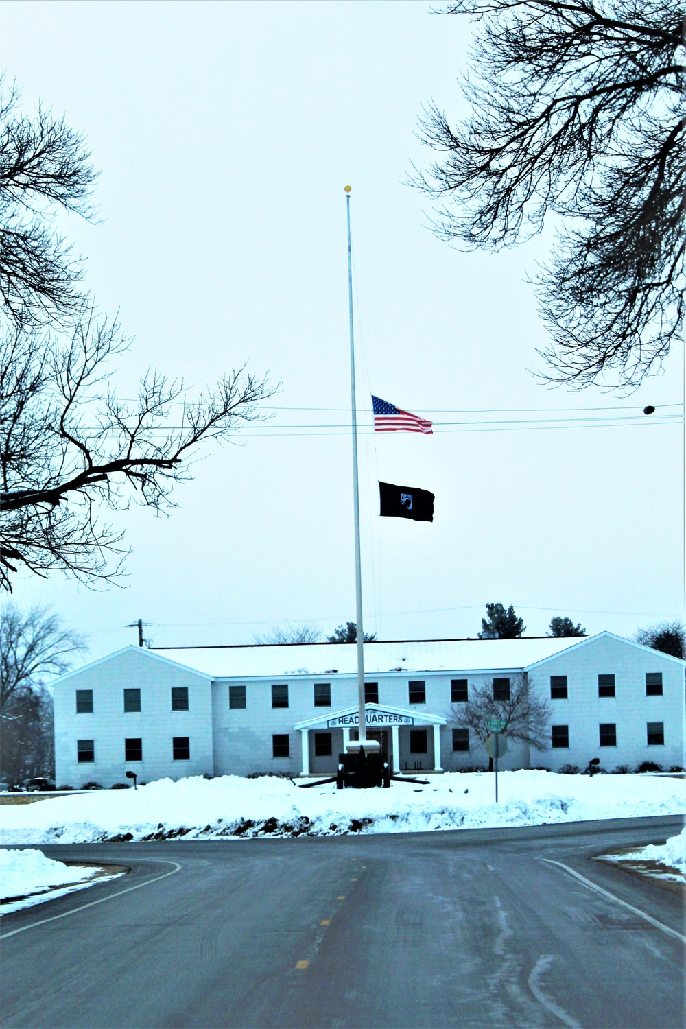 U.S. flag at half-staff at Fort McCoy