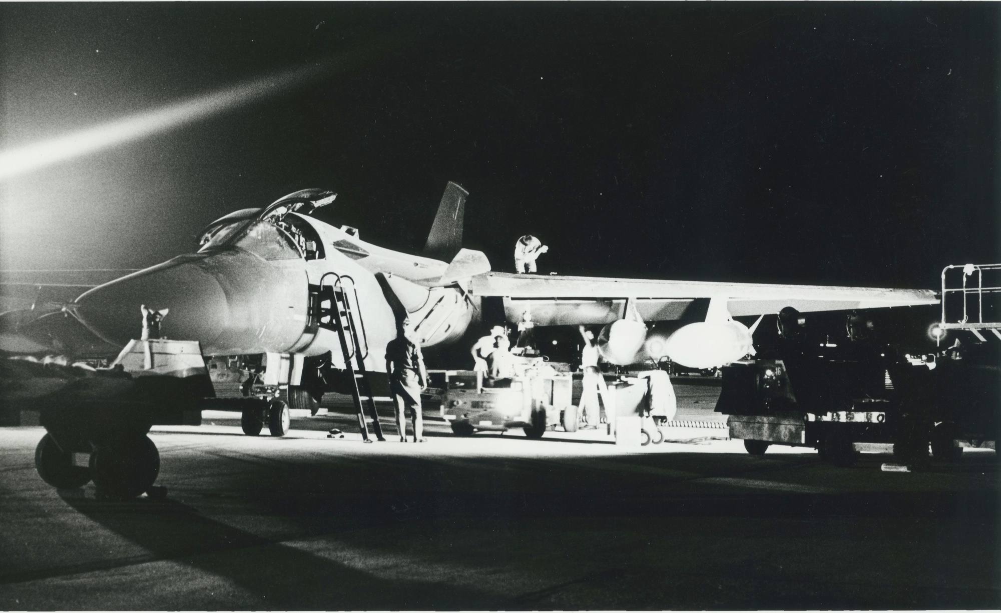 Maintenance technicians work at night