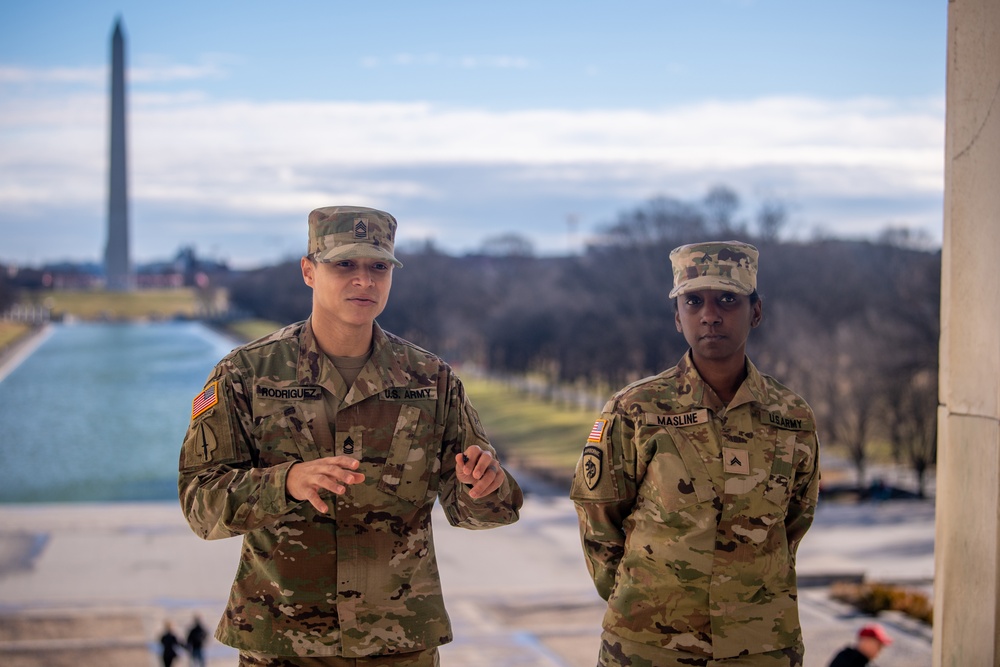 Promoted to Sergeant at Lincoln Memorial