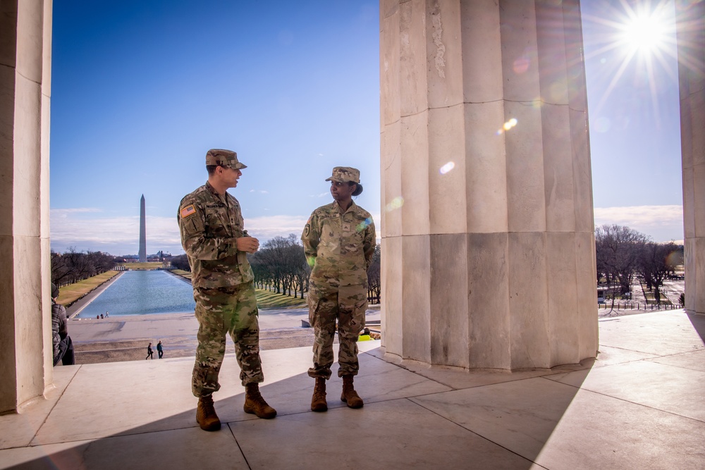 Promoted to Sergeant at Lincoln Memorial